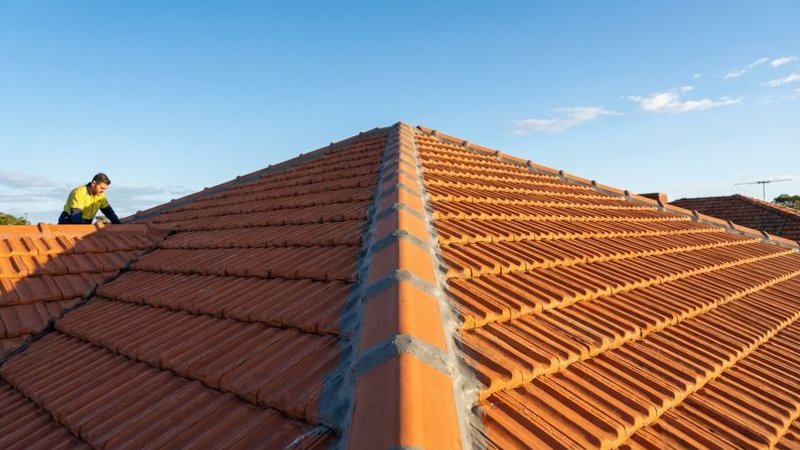 Completed ridge capping repair using flexible pointing compound showing clean consistent finish